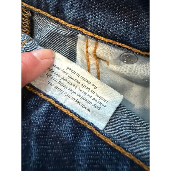 Vintage Calvin Klein High waisted Dark Wash cut off Denim Jean Shorts - Picture 6 of 6